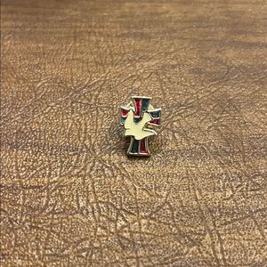 Patriotic Dove Cross Pin